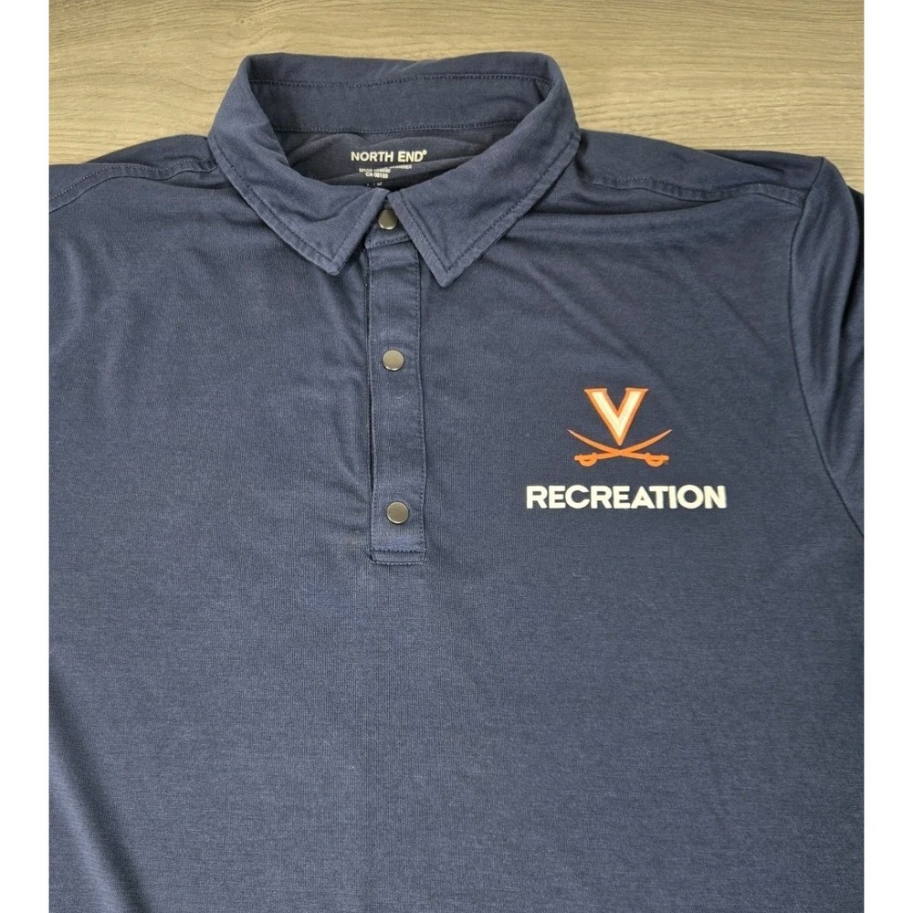 Virginia Cavaliers Recreation Shirt Mens Large‎ Navy Blue Stretch Staff Polo